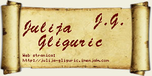 Julija Gligurić vizit kartica